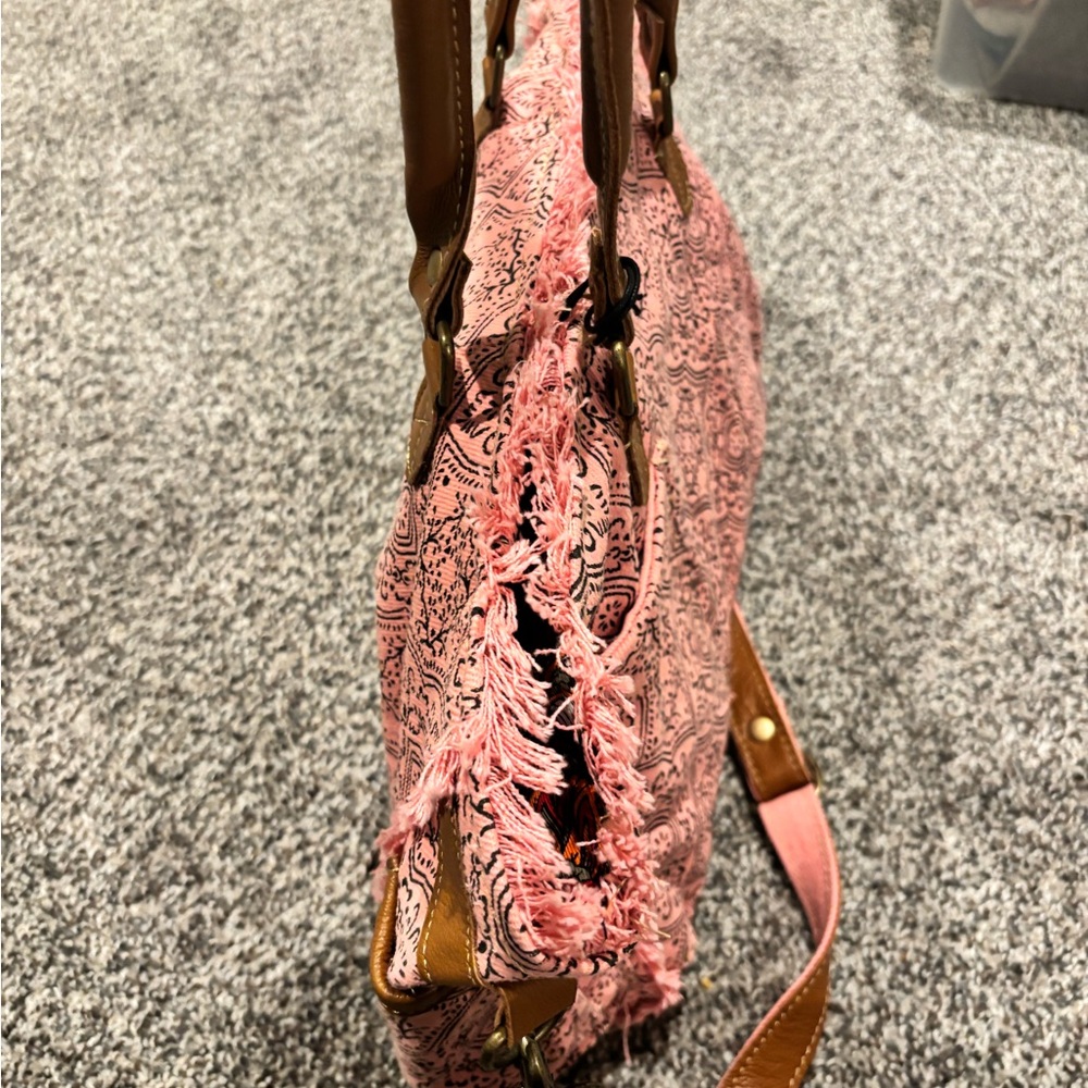 Myra Canvas Tote Bag Leather Myra Bags Tote Bags Upcycled Bag shoulder purse NEW - Picture 8 of 9